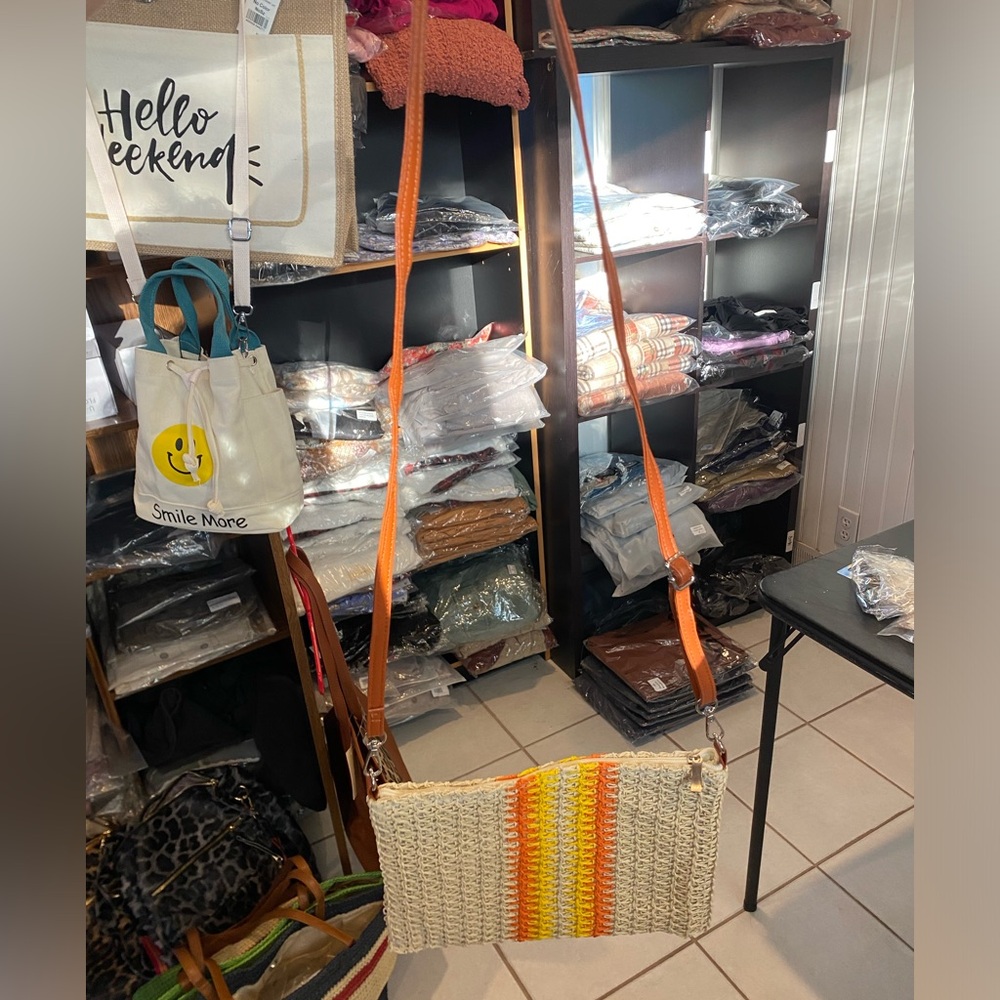 CLEARANCE NOW $5 ❤️Women's Raffia Crochet BOUTIQUE Crossbody Summer Purse Bag - Picture 2 of 6